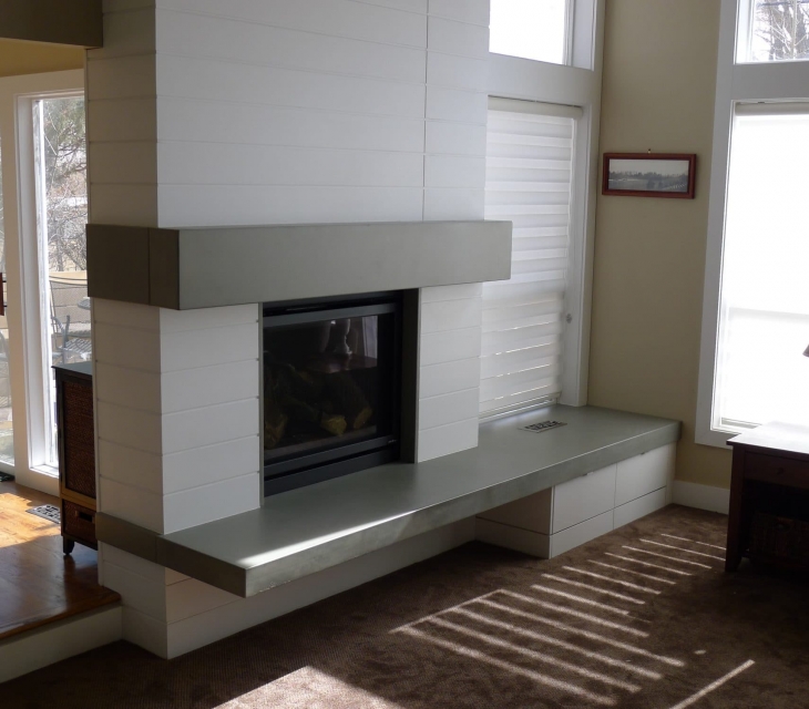 concrete hearth and mantle