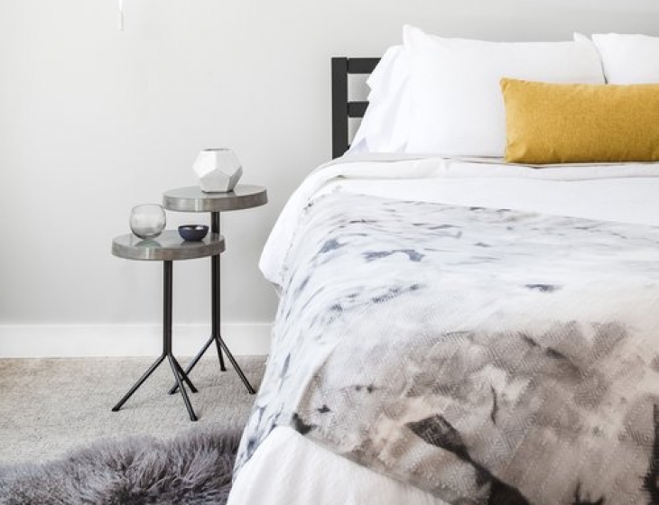 Concrete and steel end tables