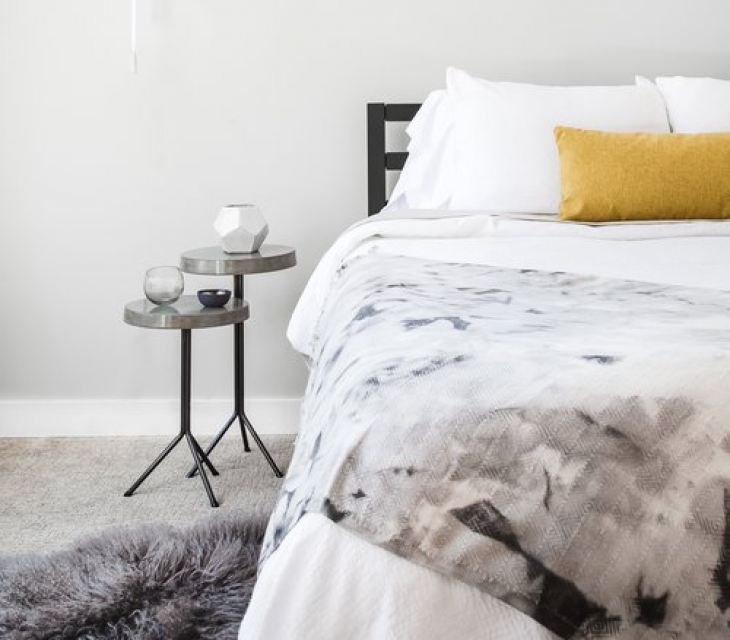 Concrete and steel end tables