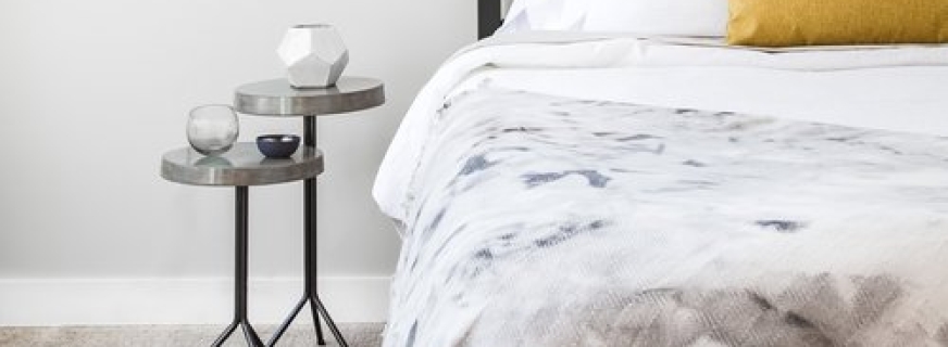 Concrete and steel end tables