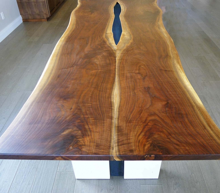 Live edge walnut dining table