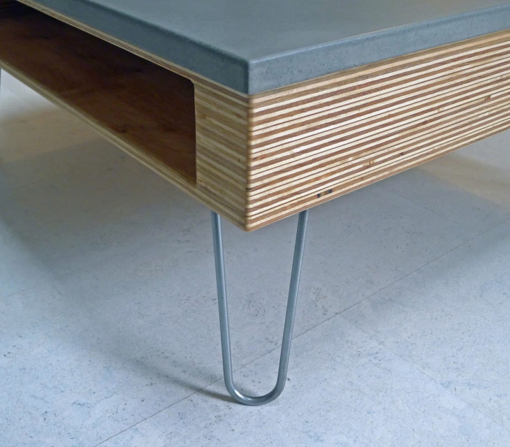 concrete and plywood coffee table