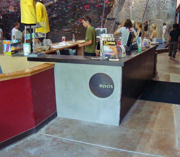 Spot bouldering gym concrete counters