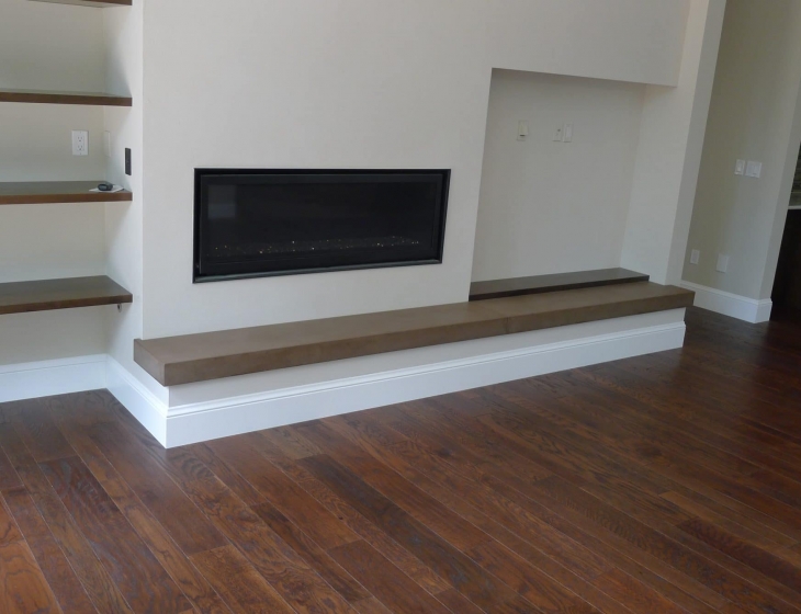 Boulder concrete hearth