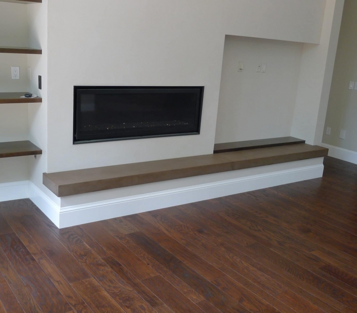 Boulder concrete hearth