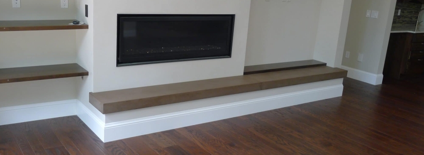 Boulder concrete hearth