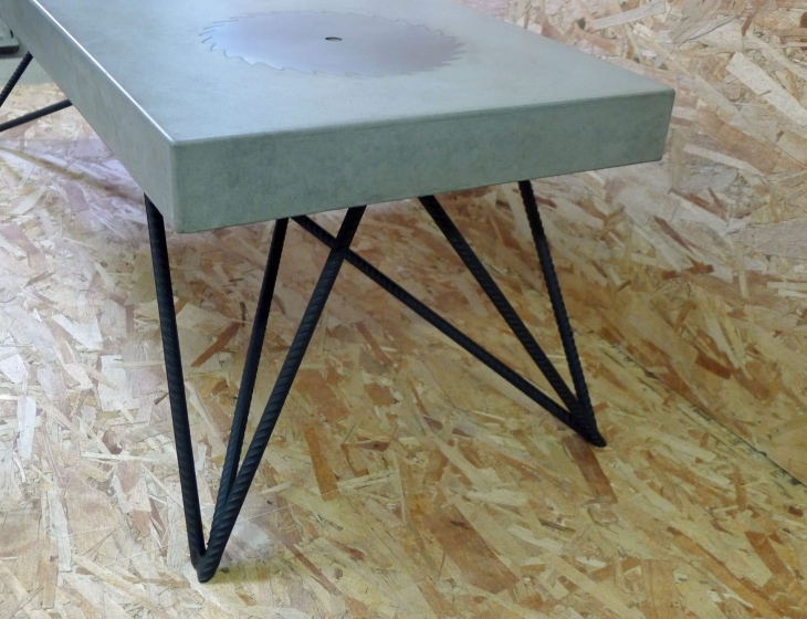 concrete and rebar coffee table