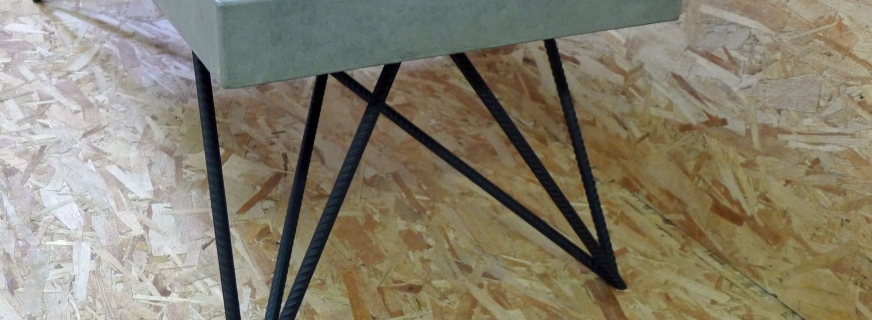 concrete and rebar coffee table