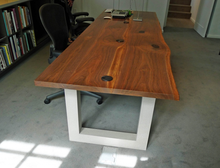 Vail Walnut waterfall desk