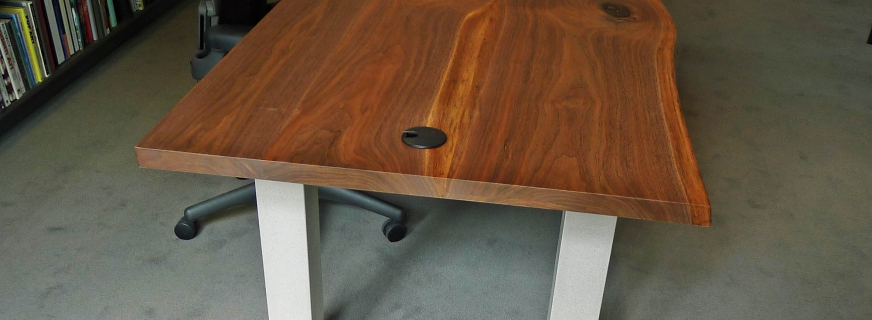 Vail Walnut waterfall desk