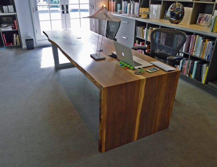 Vail Walnut waterfall desk