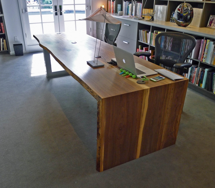 Vail Walnut waterfall desk
