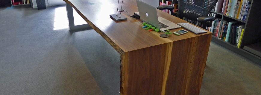 Vail Walnut waterfall desk