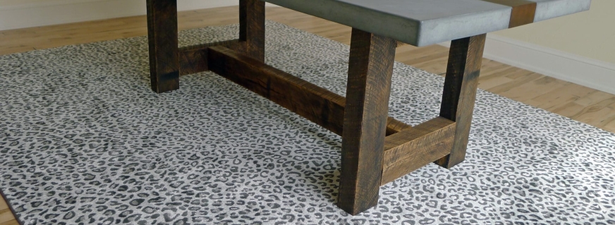 concrete and reclaimed wood table