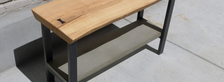 Ash and concrete side table