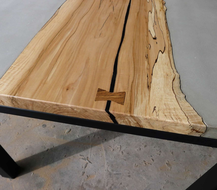 Scottsdale maple and concrete dining table