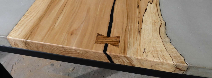 Scottsdale maple and concrete dining table