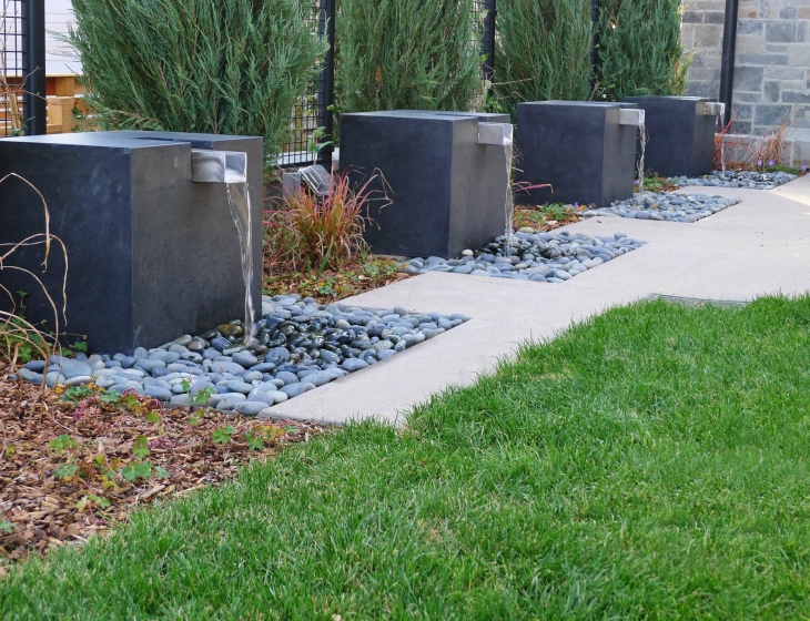 Modern concrete water feature