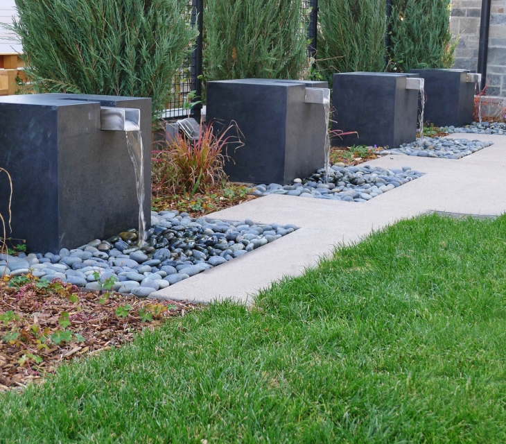 Modern concrete water feature