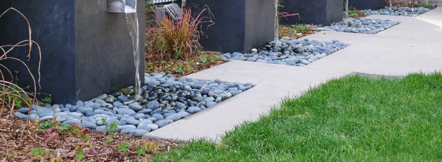 Modern concrete water feature