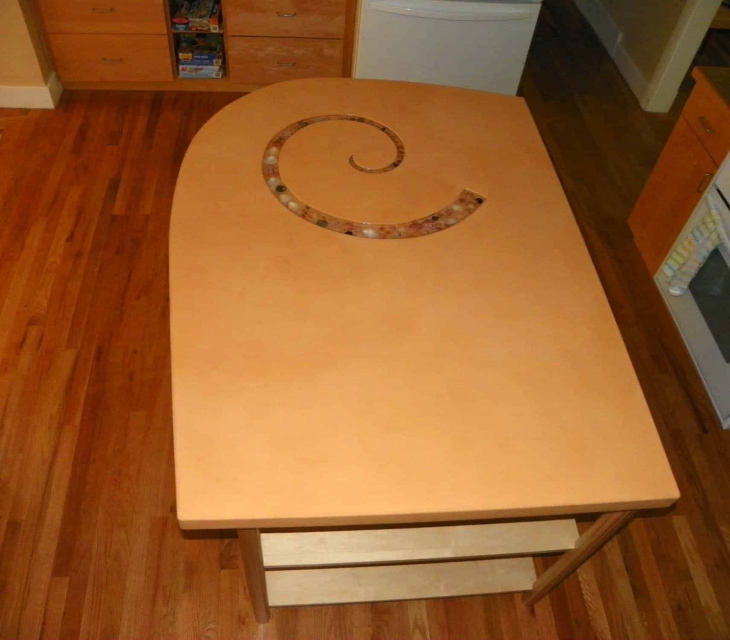 Custom concrete kitchen island