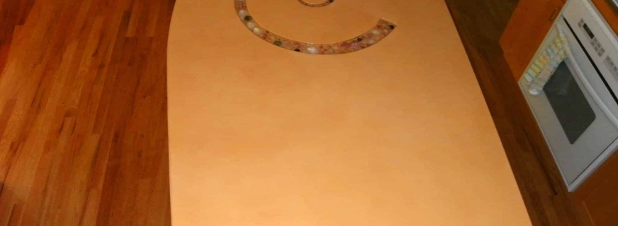 Custom concrete kitchen island