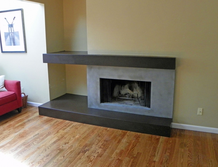 Two color concrete fireplace