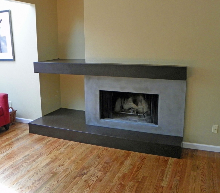 Two color concrete fireplace