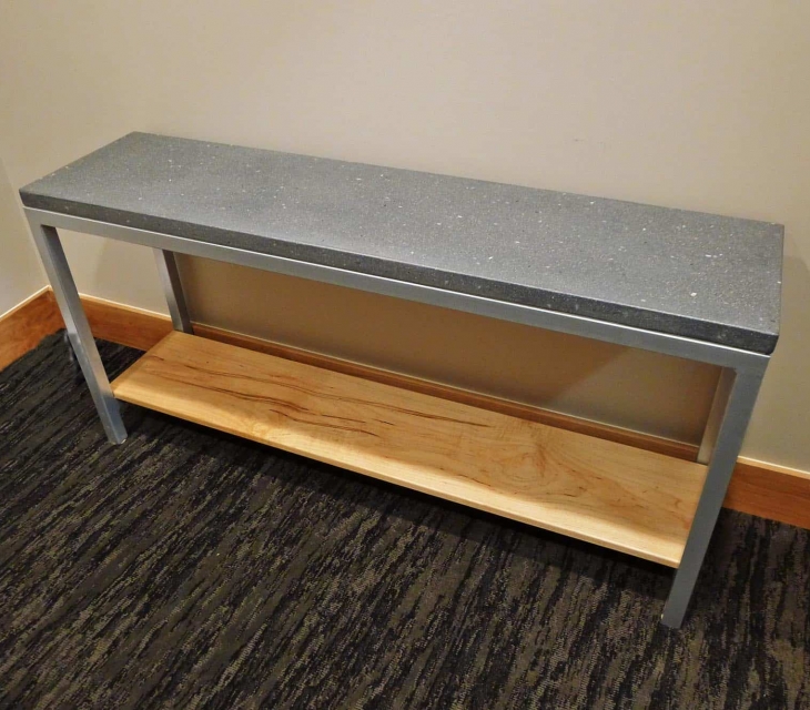 Concrete and Maple console table