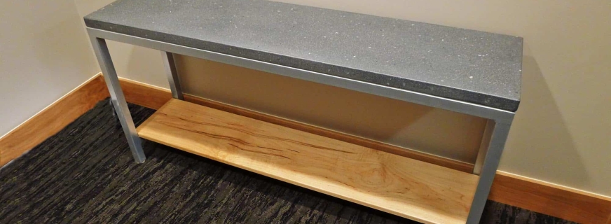 Concrete and Maple console table