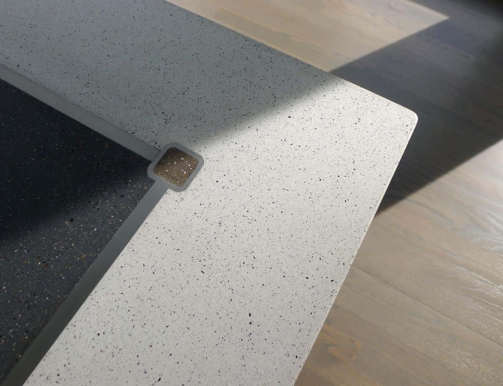 polished concrete and stainless steel