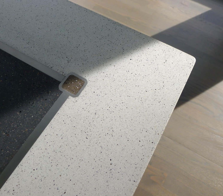 polished concrete and stainless steel