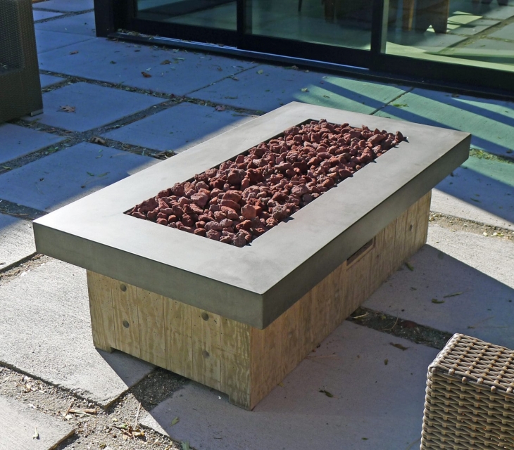 Board-formed concrete fire pit