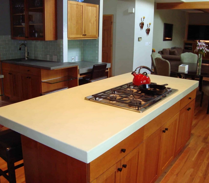 Concrete kitchen island