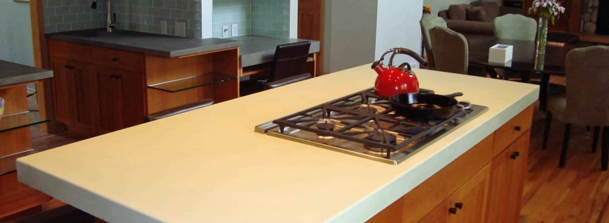 Concrete kitchen island