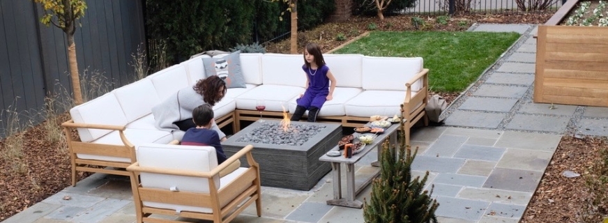 Board formed concrete firepit