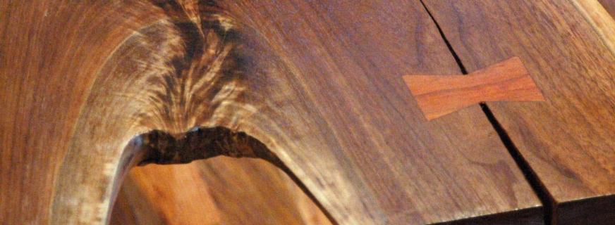 walnut waterfall coffee table