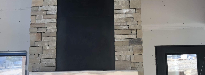 Estes Park steel fireplace surround