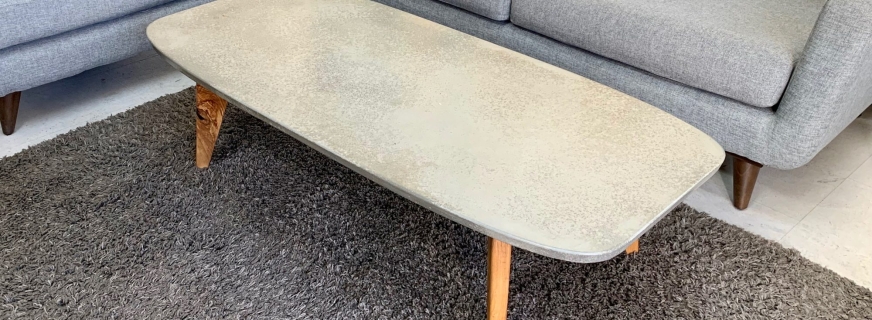Concrete and ash coffee table