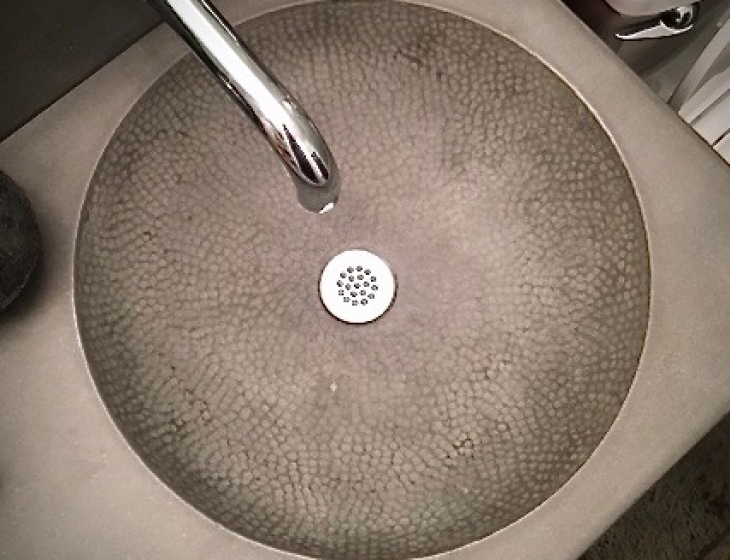 Textured concrete sink