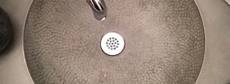 Textured concrete sink