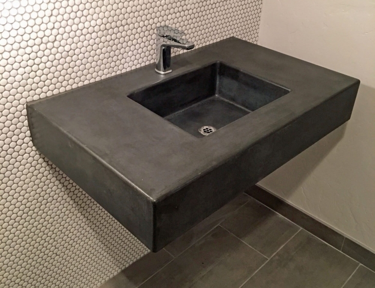 square concrete sink