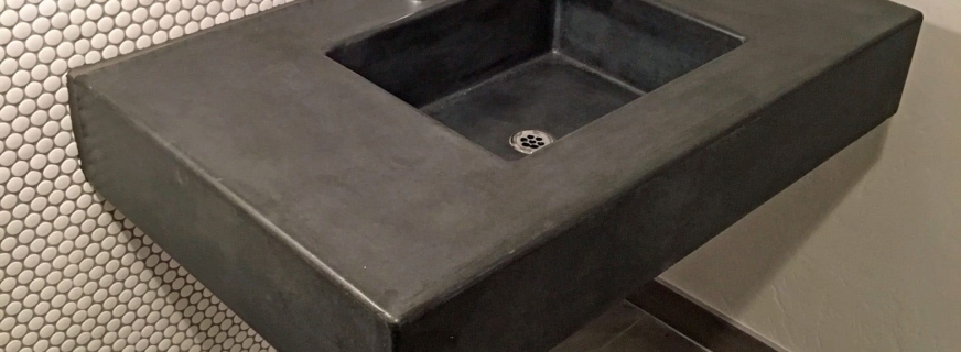 square concrete sink