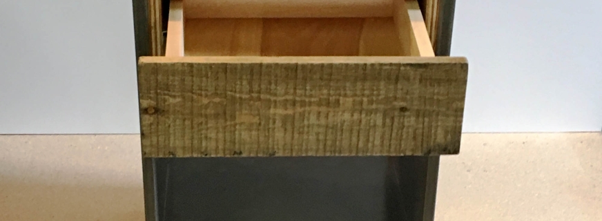 reclaimed wood and concrete nightstand