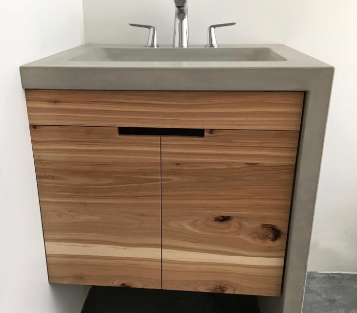 Salida concrete sink and hickory vanity