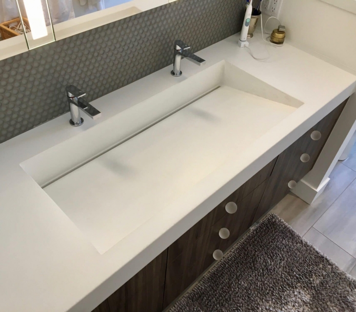 White concrete ramp sink