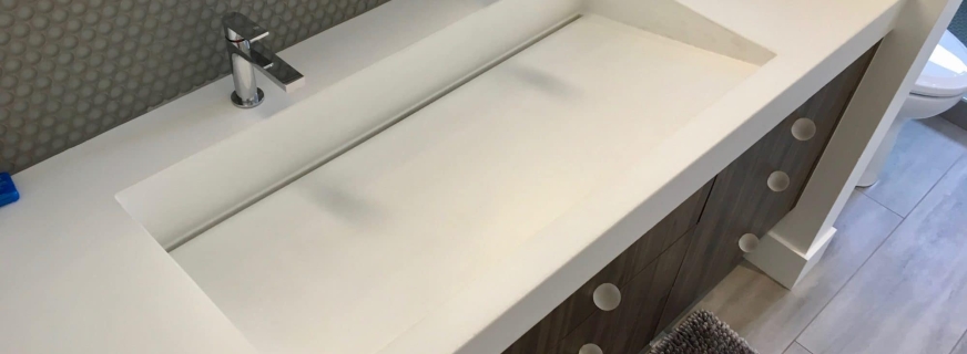 White concrete ramp sink