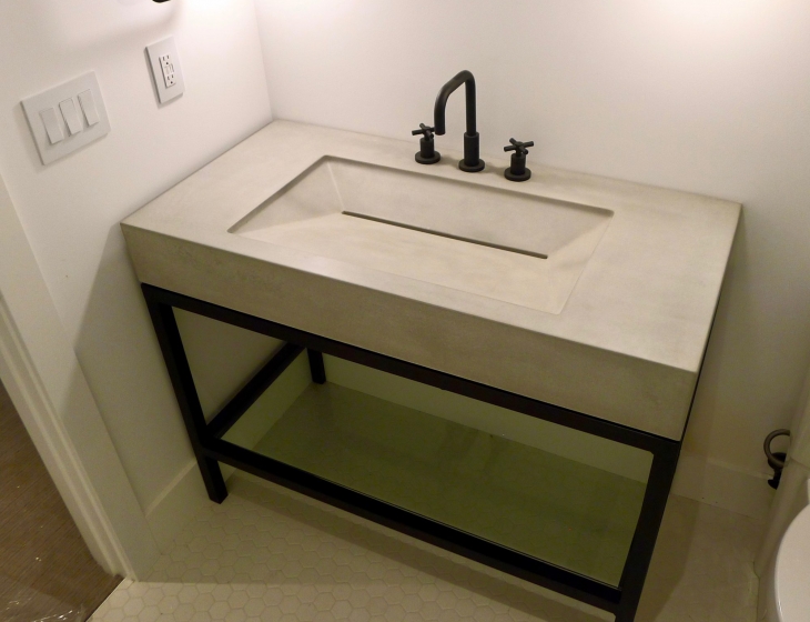 Boulder concrete sink