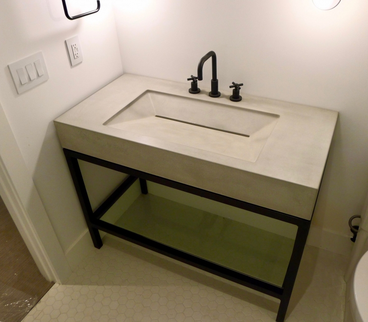 Boulder concrete sink