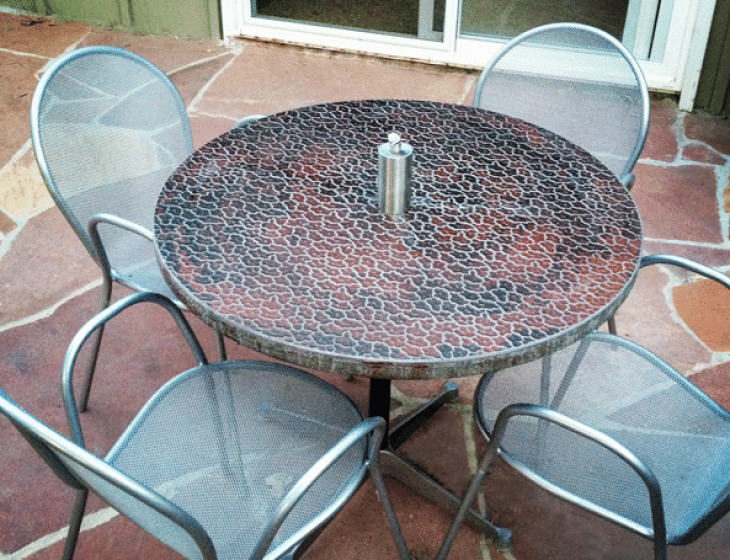 concrete patio table